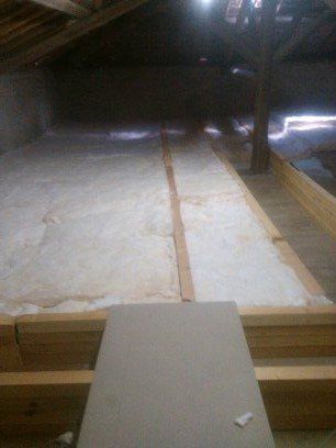 Pose de laine de verre