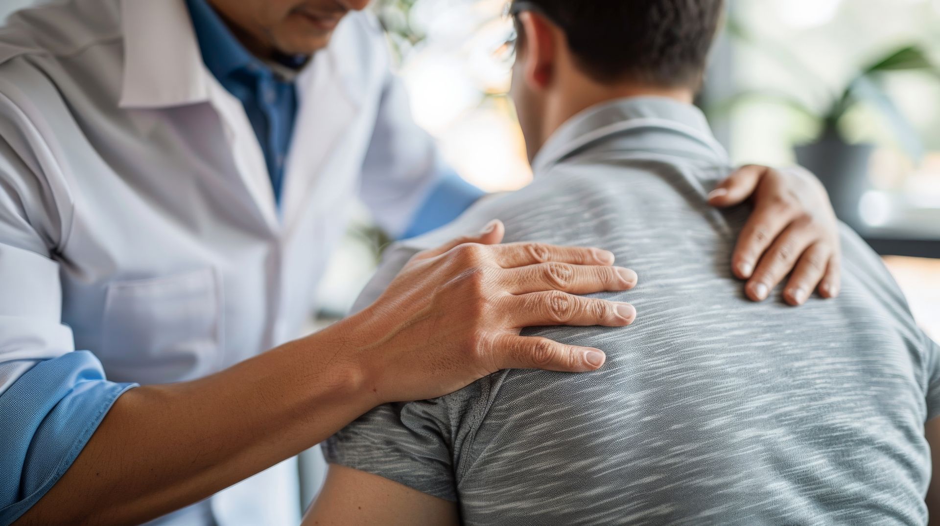 Un ostéopathe soigne un patient