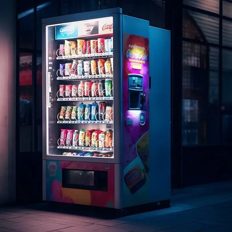 Una máquina expendedora que dice Coca Cola.