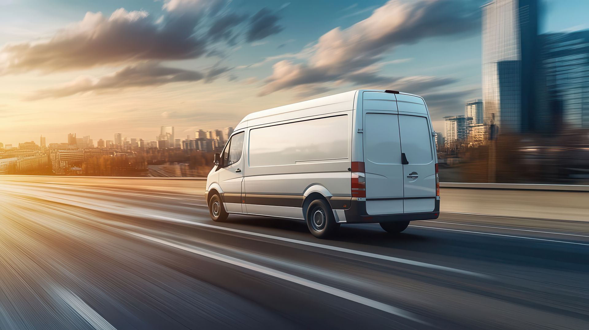 Un fourgon roule sur la route