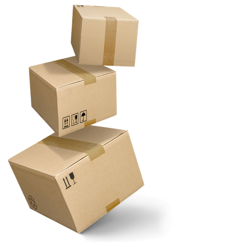Des cartons empilés