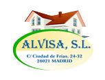 El logotipo de Alvisa SL muestra una casa con techo rojo.