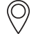 Un dibujo en blanco y negro de un alfiler de mapa con un círculo en el medio.