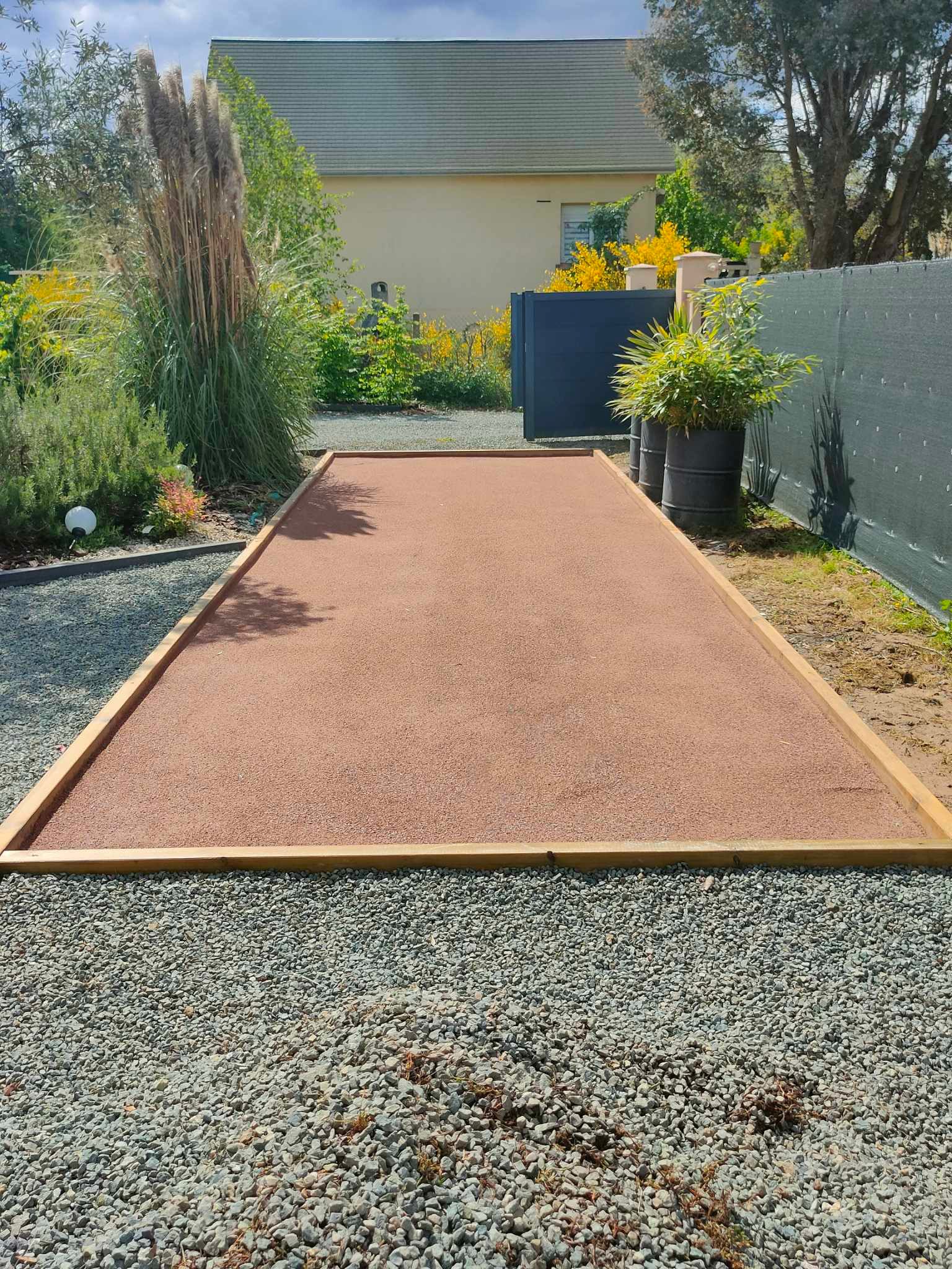 Terrain de pétanque après travaux