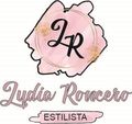 Logotipo con las iniciales "LR" dentro de un círculo rosa acuarela, debajo se lee "Lydia Roncero Estilista".