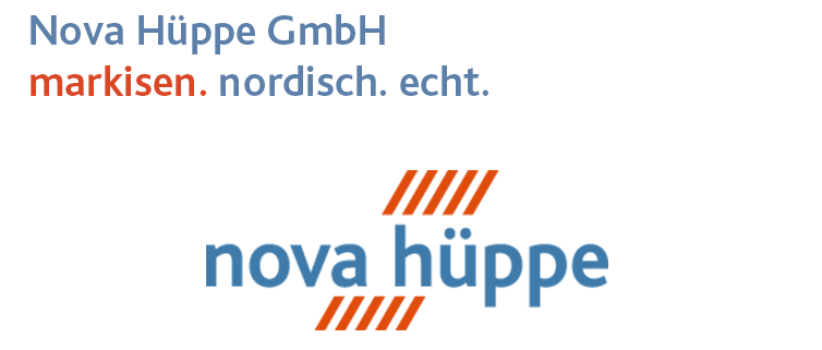 Ein blau-oranges Logo für die Nova Huppe GmbH