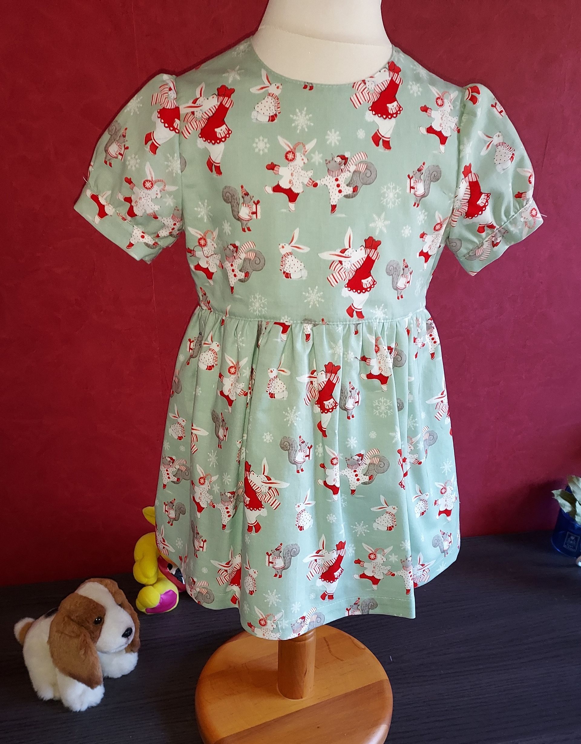 Robe vert d'eau à manches courtes