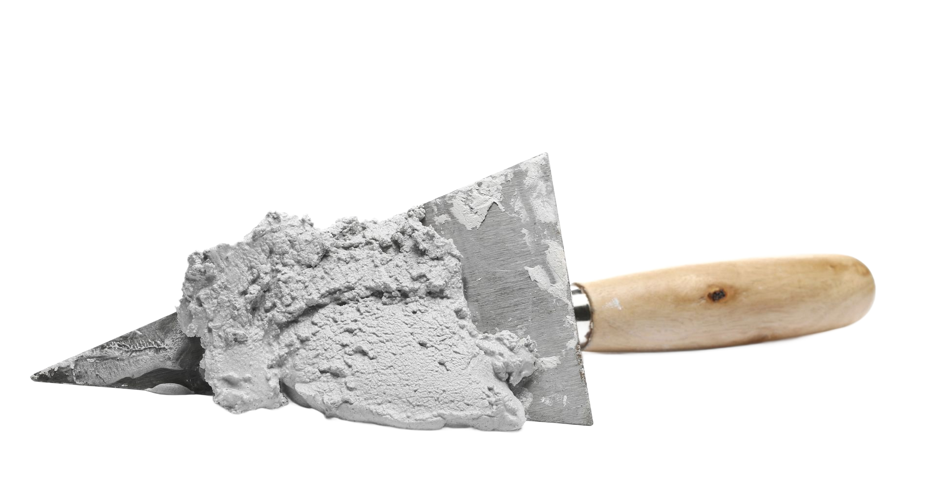 Une truelle avec du plâtre.