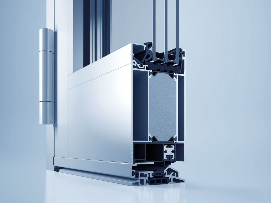 eine Nahaufnahme einer Glasschiebetür auf einem Tisch - Aluminium-Fenster und Aluminium-Türen - eingebaut von BAUSON GmbH aus Gräfenhainichen