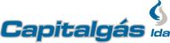 Logotipo da Capitalgás com um símbolo de chama azul e cinza.