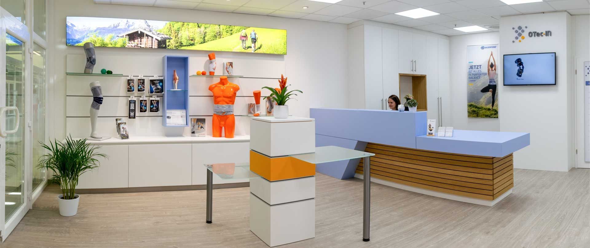 Innenräume und Empfangsbereich des OTec Verkaufraumes in Ingolstadt