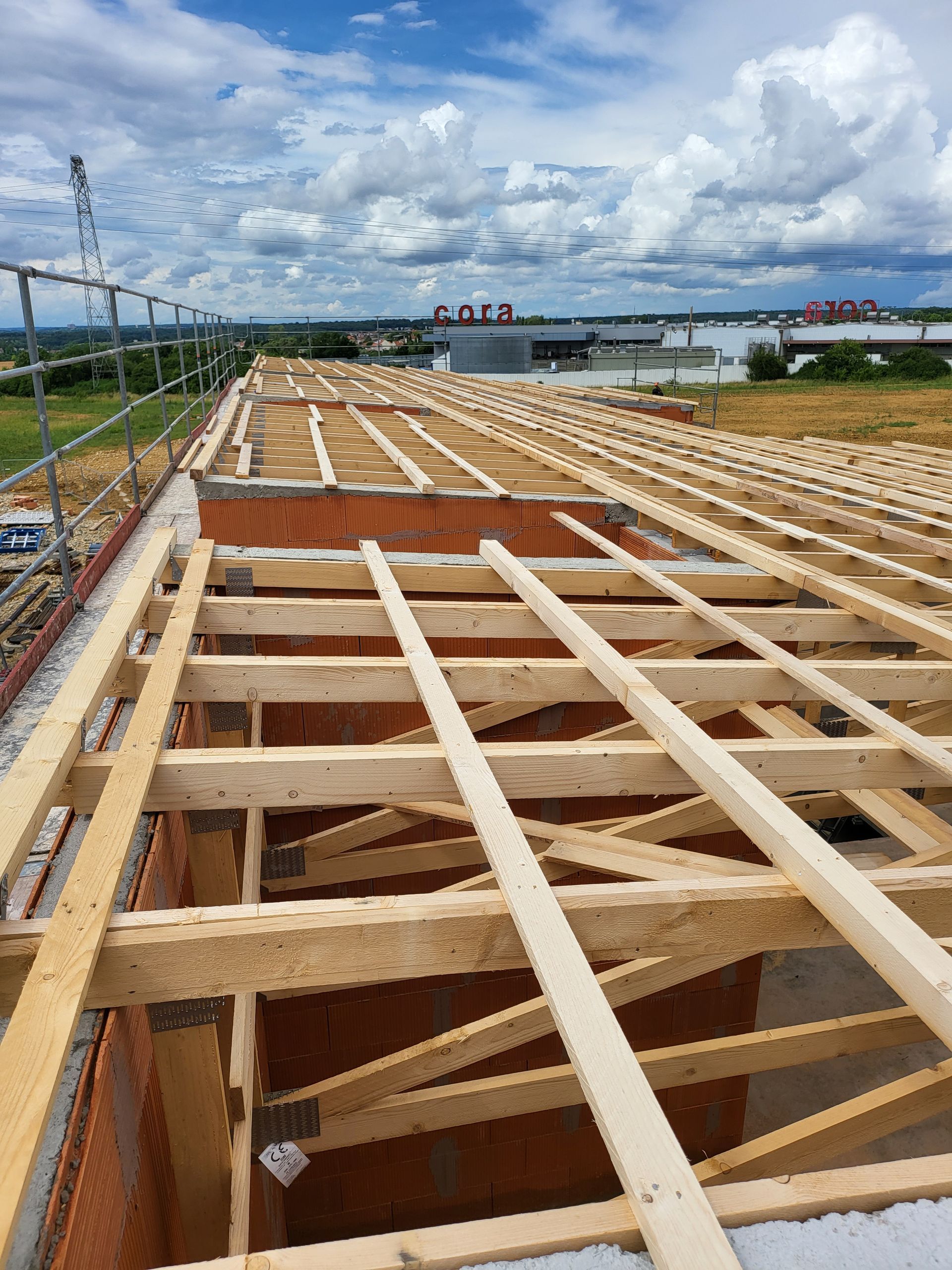 Construction d'une charpente de toit