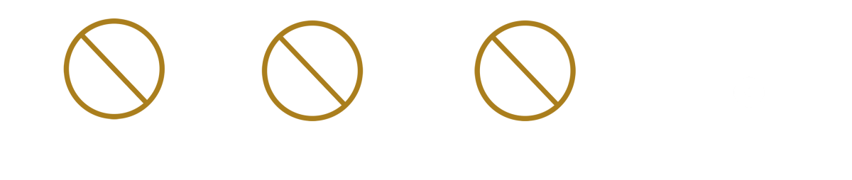 Drei Kreise, durch die jeweils eine diagonale Linie verläuft.