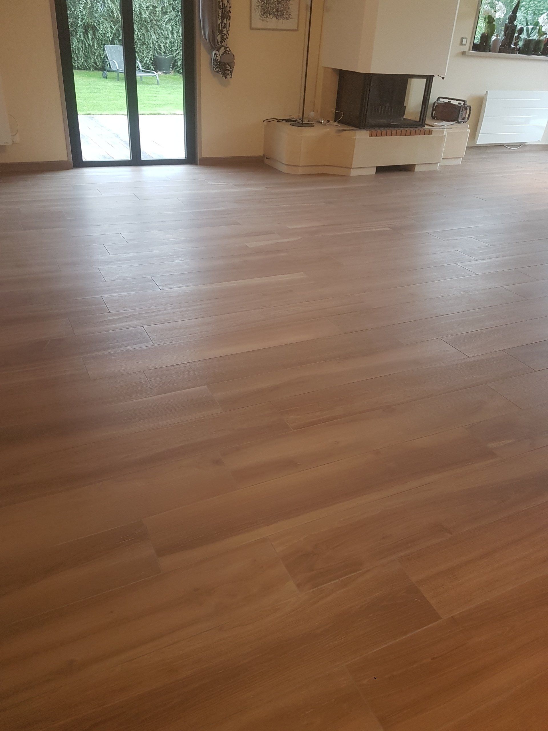 Carrelage imitation parquet  salon