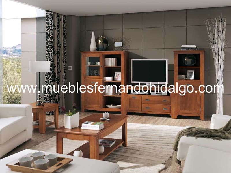Una sala con tv y una pagina web llamada www.mueblesfernandohidalgo.com