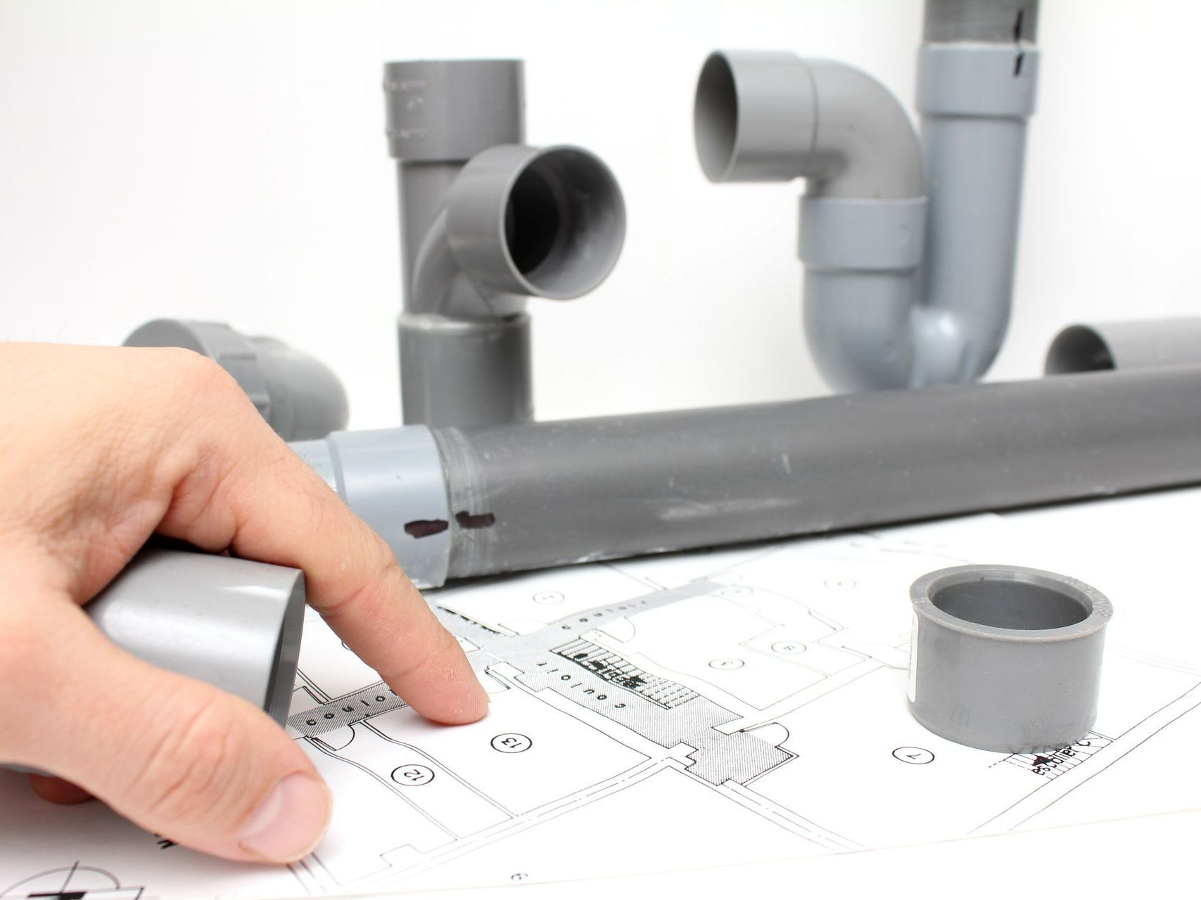 Des tuyaux sur un plan