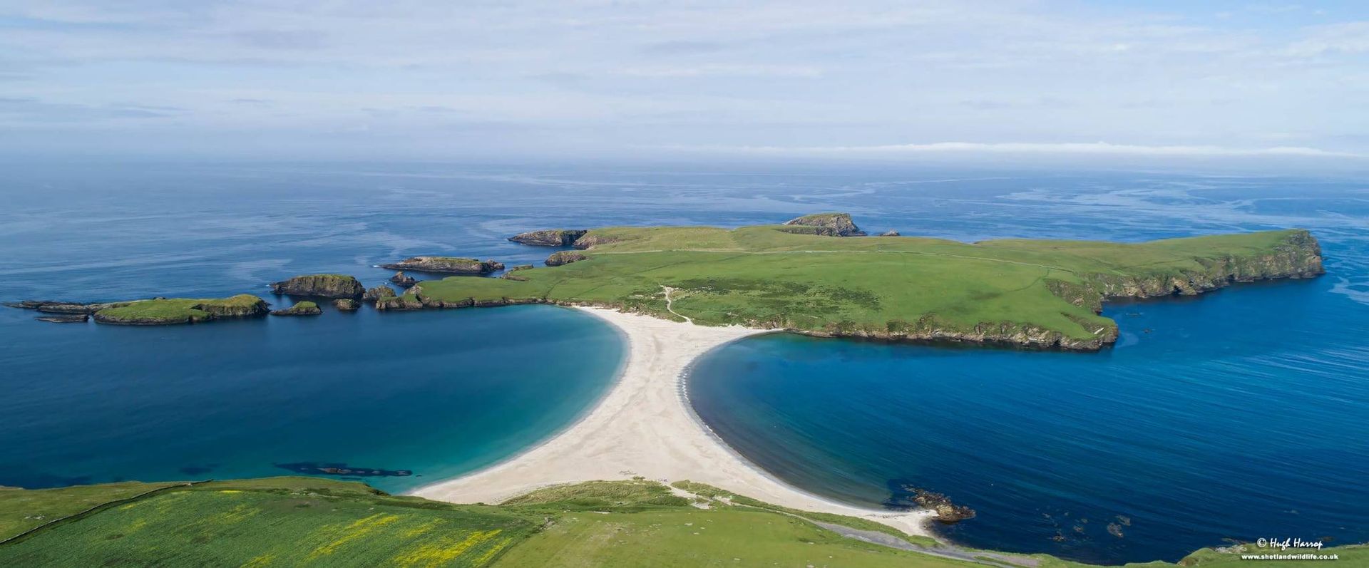 St Ninians, shetland, tombolo, sandy beach, most northernly islands uk, treasure found.