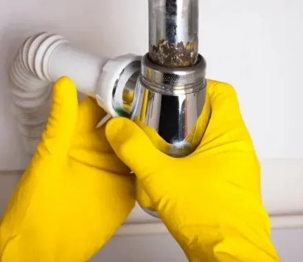 Un fontanero en Mataró está arreglando una tubería del fregadero.