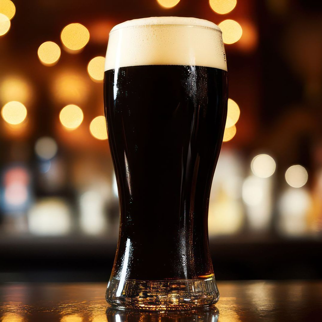 Un verre de bière brune