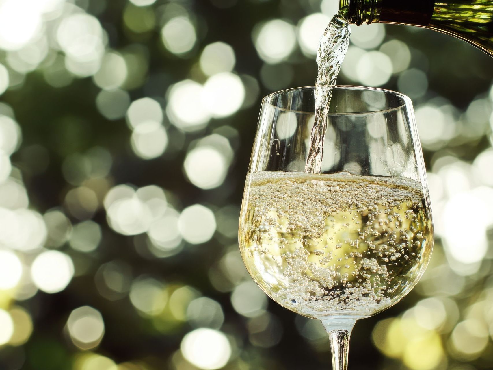 Un verre de vin blanc pétillant