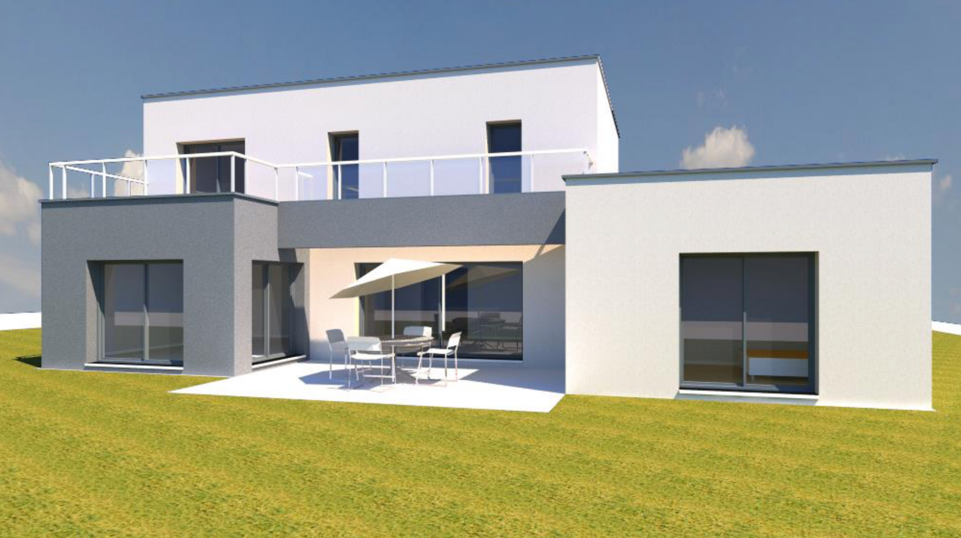 Plan 3D couleur d'une belle maison