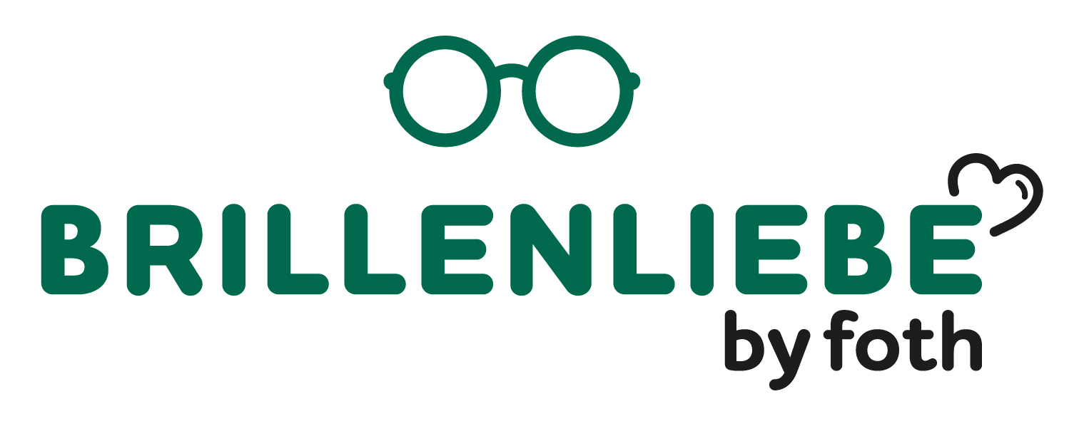 BRILLENLIEBE logo with eyeglasses icon and “Brillen & Kontaktlinsen by foth” text