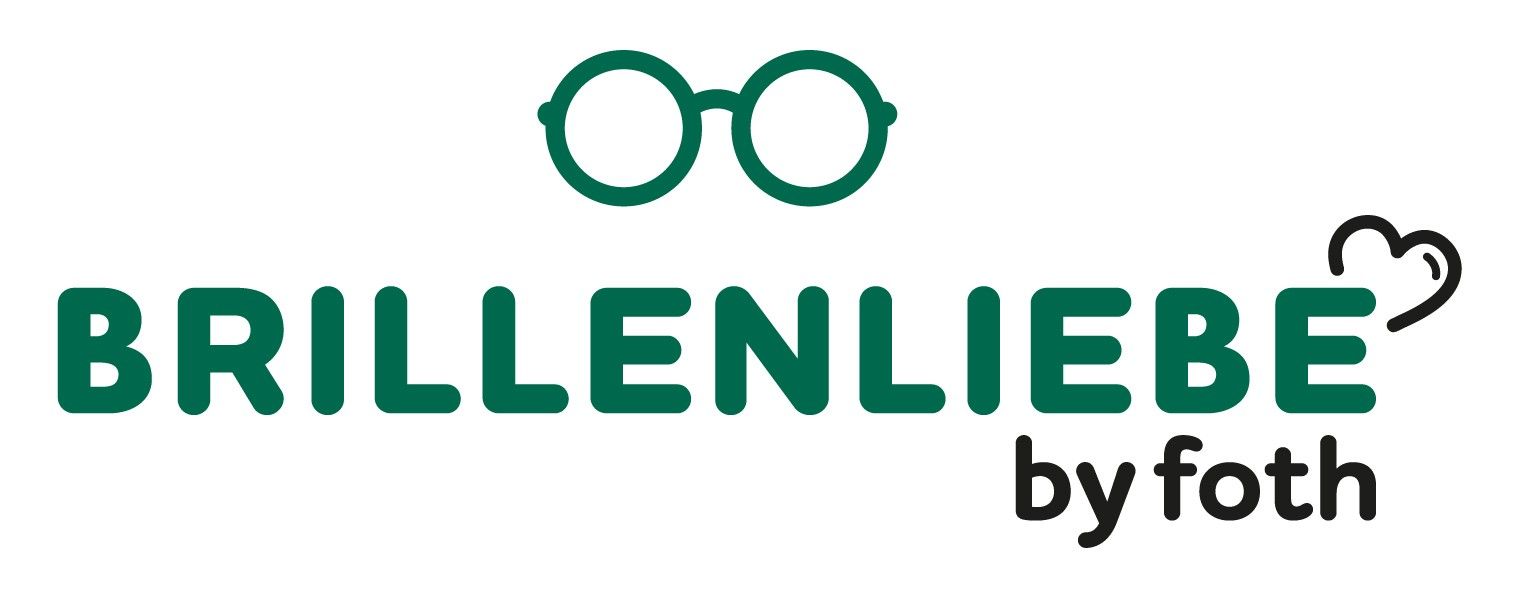 BRILLENLIEBE logo with eyeglasses icon and “Brillen & Kontaktlinsen by foth” text