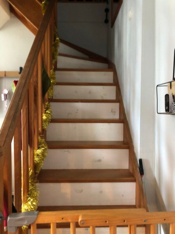 Escalier en bois quart tournant