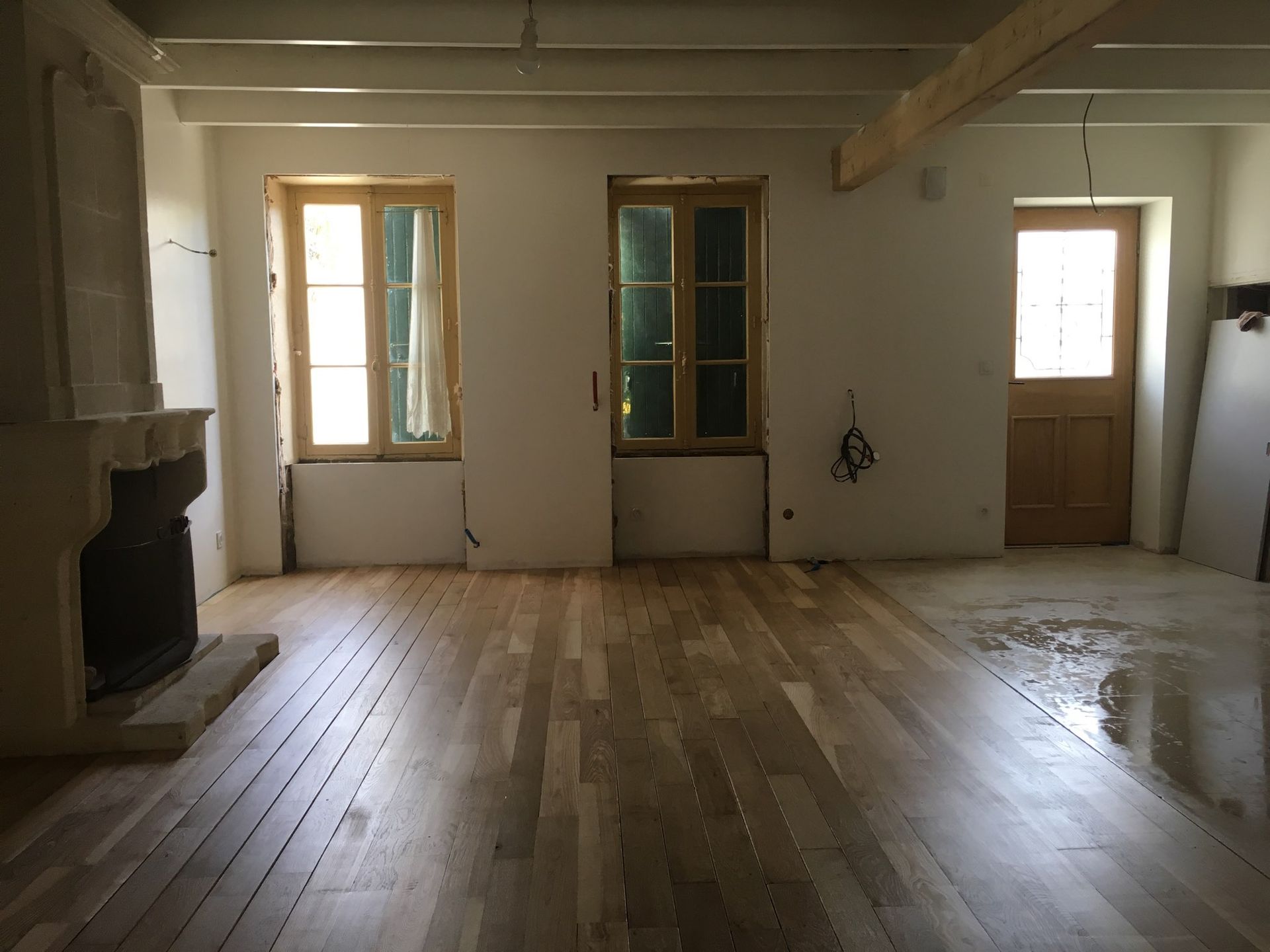 Pose de parquet en chêne massif