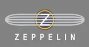 Zeppelin-Logo: silbernes Luftschiff mit einem goldenen Kreis, in dem sich ein weißes „Z“ über dem Wort „ZEPPELIN“ befindet.