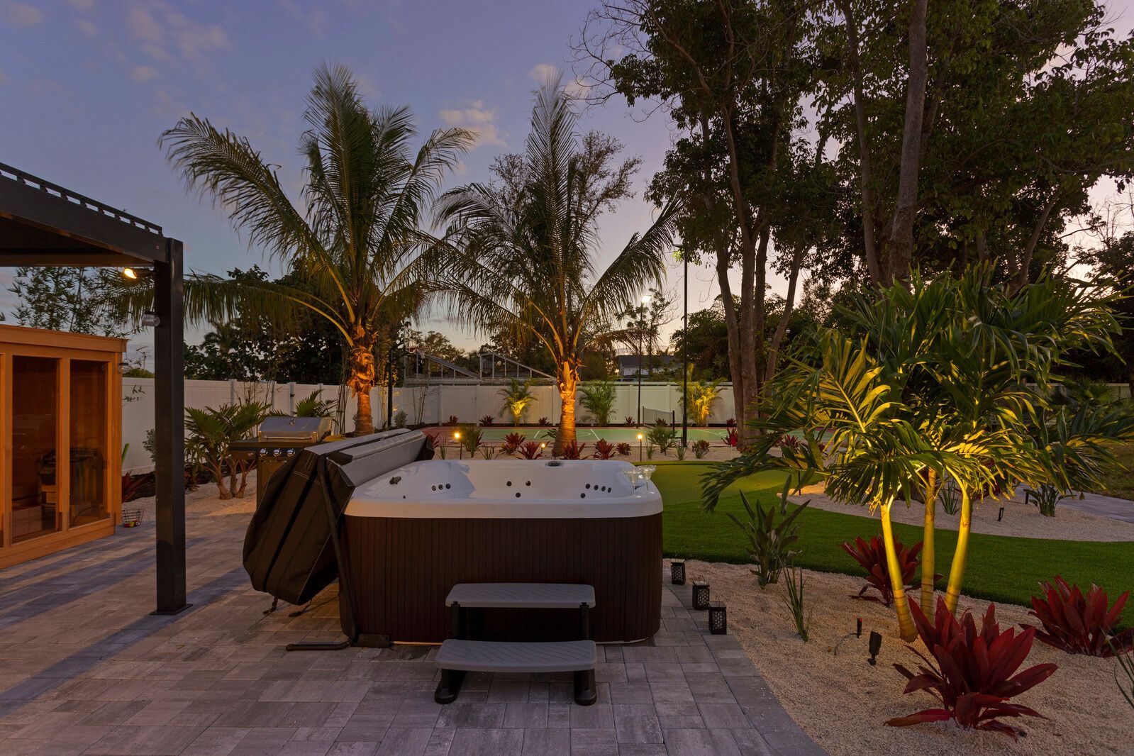 Luxury Bradenton Florida vacation rental with private heated pool, splash pad, and playground for kids