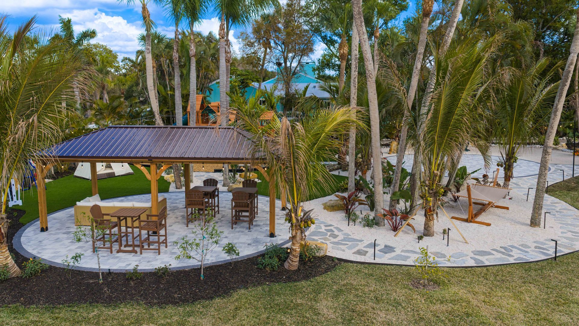 Bradenton family vacation rental featuring private pool, splash pad, and playground for kids