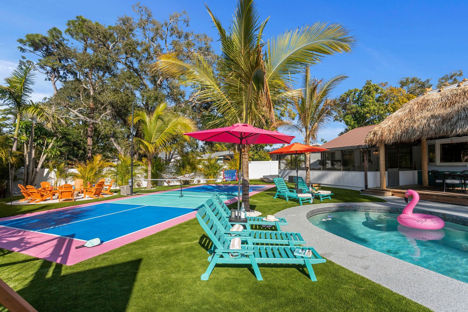 Bradenton family vacation rental featuring private pool, splash pad, and playground for kids