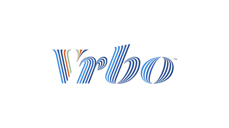 Vrbo logo with blue and orange stylized lettering.