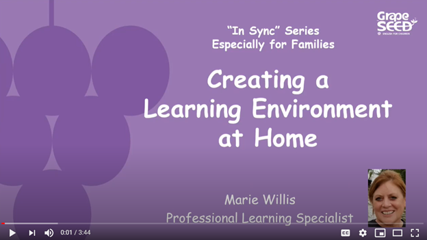 A video about creating a learning environment at home