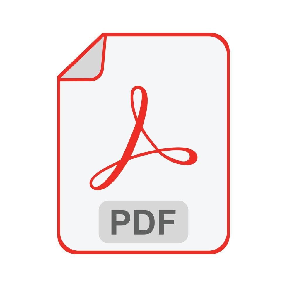 A red and white pdf file icon on a white background.