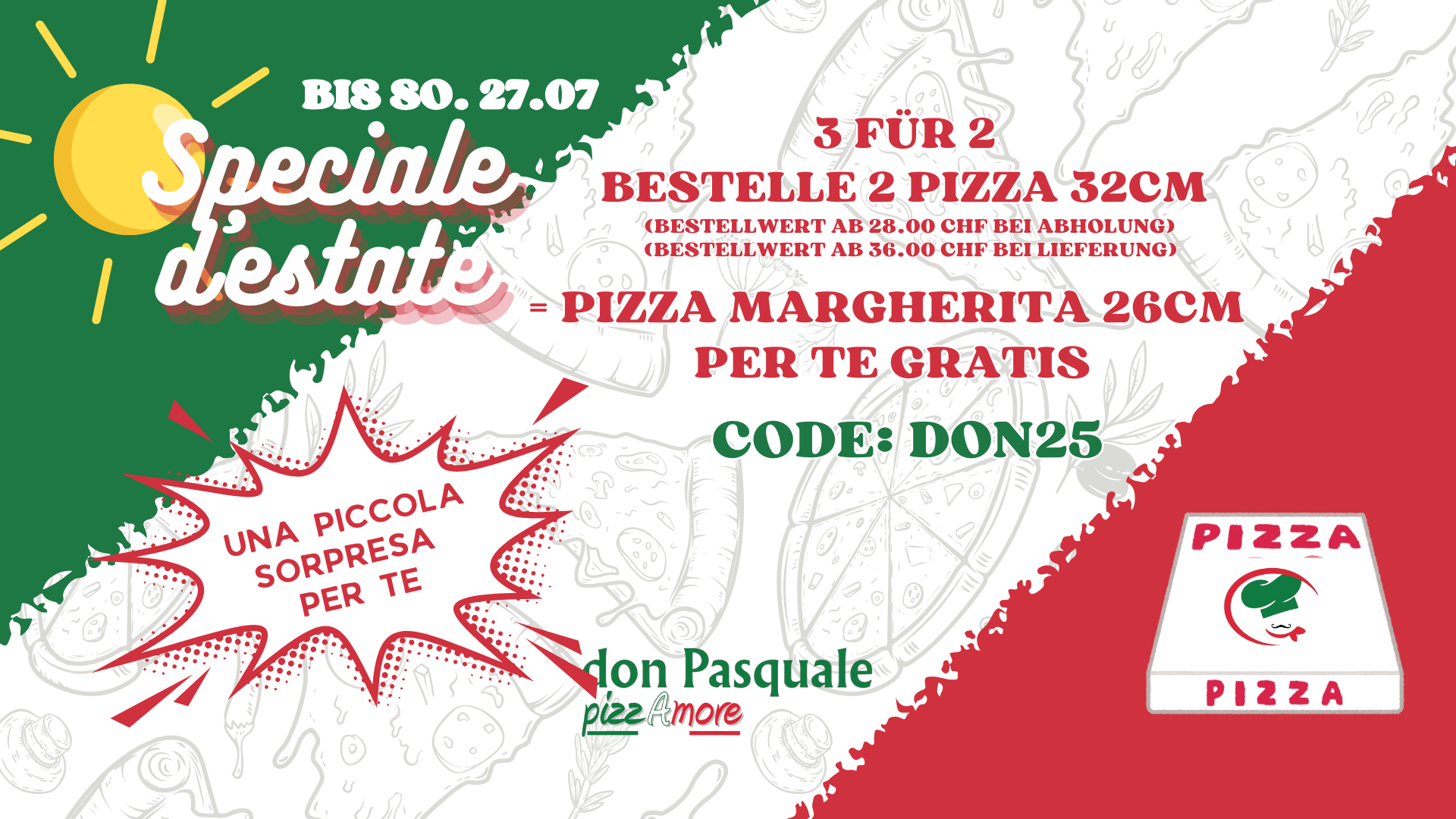 don Pasquale - pizzAmore. Deine Pizzeria in der Region Pratteln, Liestal, Sissach und Basel