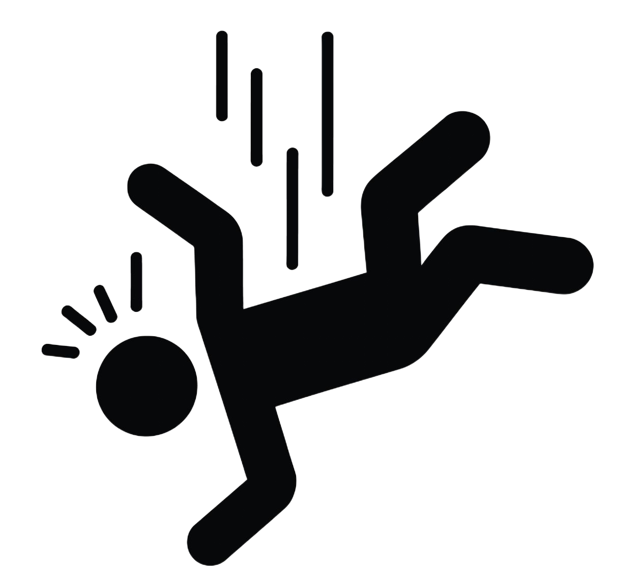 Une personne en chute libre, représentant les traumatismes.