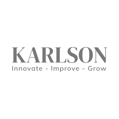 Logotipo de Karlson con el nombre y el eslogan 