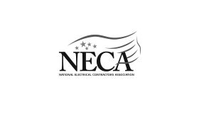 Un logotipo en blanco y negro para la Asociación Nacional de Contratistas Eléctricos NECA.