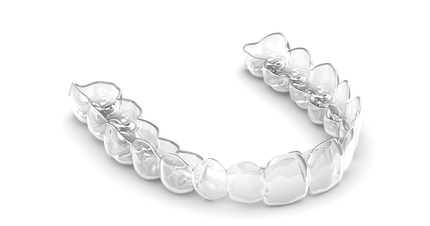 Retenedor de dientes alineador transparente.