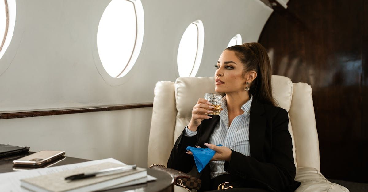 A VIP individual from the Gulf region enjoying a luxurious first-class flight to Cairo