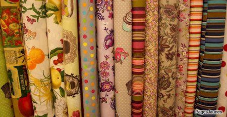 rouleau de tissu dans les tons ocres