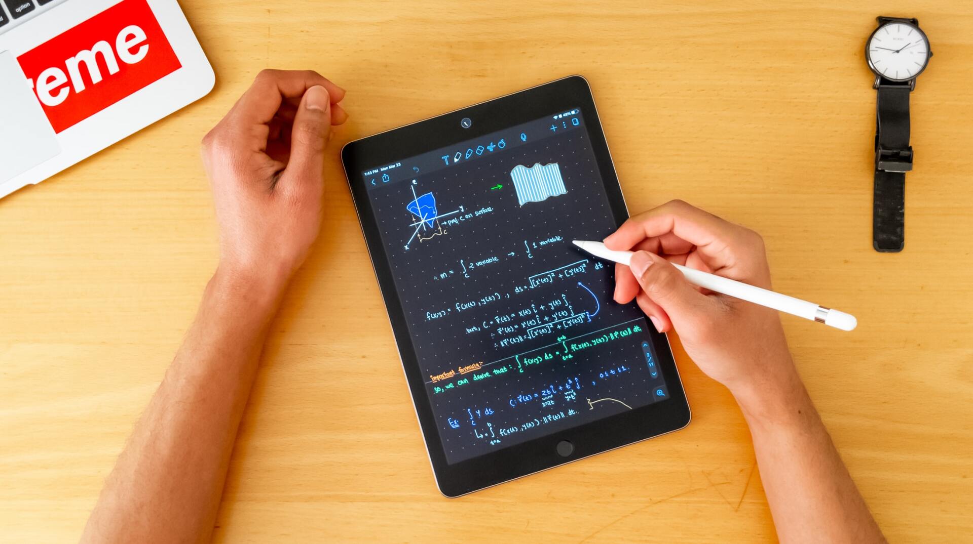 Tablette avec graphiques
