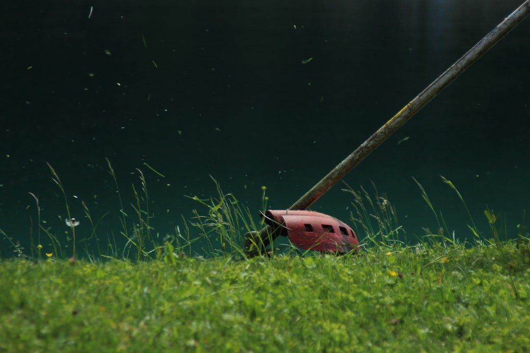 Coupe bordure rouge en fonctionnement